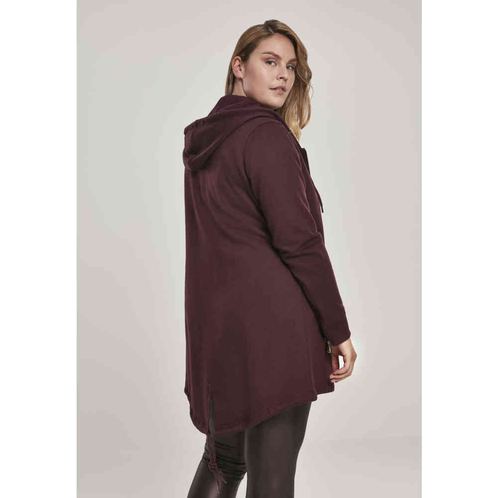 Urban Classics - Sweat Parka Veste zip à capuche - L - Bordeaux rouge
